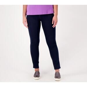 Isaac Mizrahi Live! Divine Denim Pull-On Slim-Leg Jeans, Dark Indigo, Size 14T